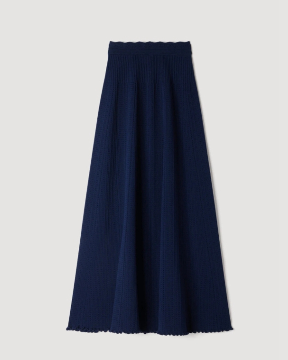 🦞Sandro Navy Knit Two‑Piece Set Cropped Top Long Midi Skirt - Picture 6 of 11